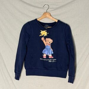 Polo by Ralph Lauren Navy Blue Kids Sweatshirt with Bear Graphic